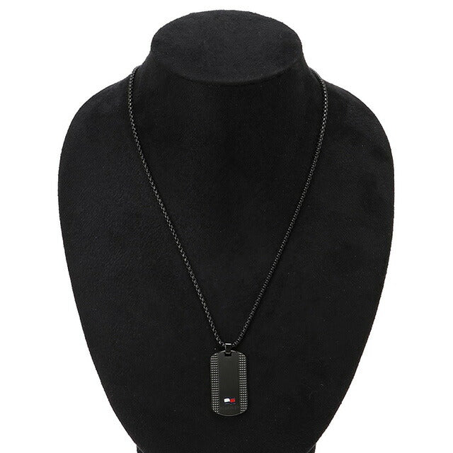 トミーヒルフィガー Tommy Hilfiger 2790424 ドックタグ ロゴ プレート ネックレス ペンダント ブラック メンズ アクセサリー Nelson H-Link ANTH00056M