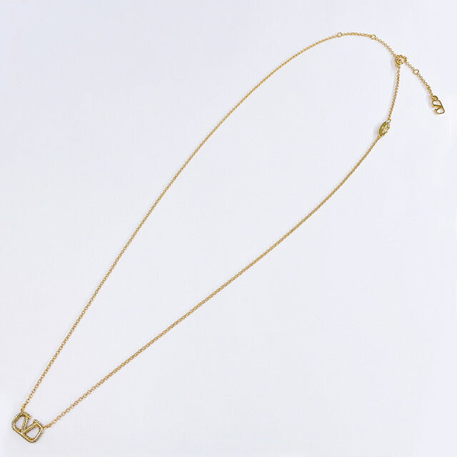ヴァレンティノ VALENTINO 5W2J0Q37 YCW MH5 Vロゴ シグネチャー メタル クリスタル ネックレス ゴールド レディース アクセ VLOGO SIGNATURE STRASS NECKLACE ANVA00028L