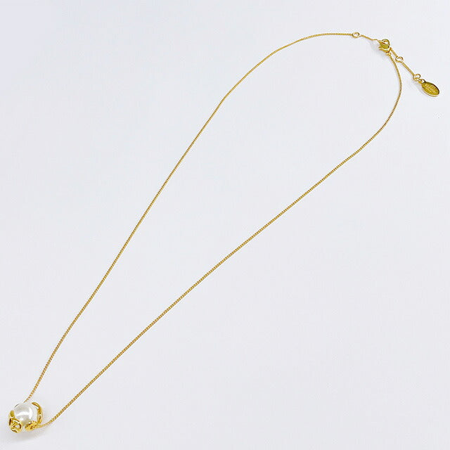 ヴァレンティノ VALENTINO 5W2J0W81 DHC 0O3 Vロゴ シグネチャー メタル レジンパール ネックレス ゴールド/クリーム レディース アクセサリー ANVA00034L