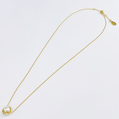 ヴァレンティノ VALENTINO 5W2J0W81 DHC 0O3 Vロゴ シグネチャー メタル レジンパール ネックレス ゴールド/クリーム レディース アクセサリー ANVA00034L