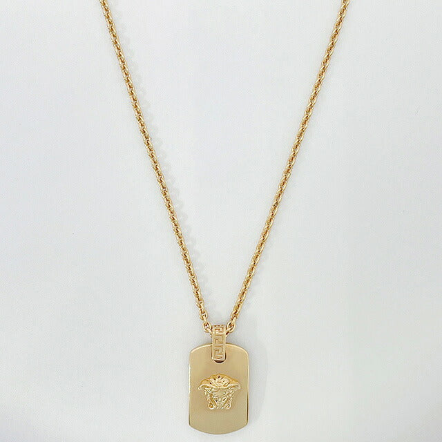 ヴェルサーチ VERSACE 1013850 1A00620 3J000 メドゥーサ グレカモチーフ プレート ネックレス ペンダント ゴールド レディース メンズ ユニセックス アクセ ANVE00074L