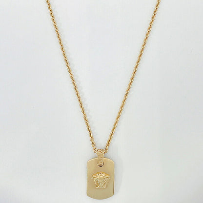 ヴェルサーチ VERSACE 1013850 1A00620 3J000 メドゥーサ グレカモチーフ プレート ネックレス ペンダント ゴールド レディース メンズ ユニセックス アクセ ANVE00074L