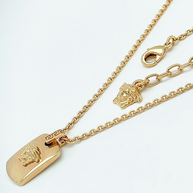 ヴェルサーチ VERSACE 1013850 1A00620 3J000 メドゥーサ グレカモチーフ プレート ネックレス ペンダント ゴールド レディース メンズ ユニセックス アクセ ANVE00074L