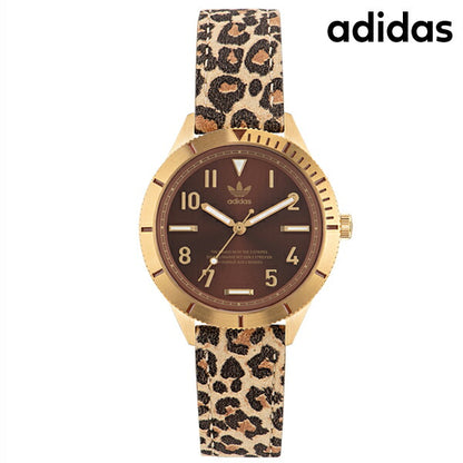 アディダス EDITION THREE ICON SMALL クオーツ 腕時計 ブランド メンズ レディース adidas AOFH22572 ブラウン ベージュ ヒョウ柄 AOFH22572
