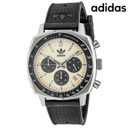 アディダス MASTER ORIGINALS ONE CHRONO クォーツ 電池式 腕時計 ブランド メンズ クロノグラフ adidas AOFH23503 多針アナログ ベージュ ブラック 黒 AOFH23503