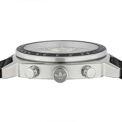 アディダス MASTER ORIGINALS ONE CHRONO クォーツ 電池式 腕時計 ブランド メンズ クロノグラフ adidas AOFH23505 多針アナログ ブラック 黒 AOFH23505