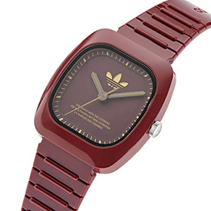 アディダス RETRO WAVE TWO クオーツ 腕時計 ブランド メンズ adidas AOSY24028 アナログ レッドパール 赤 AOSY24028