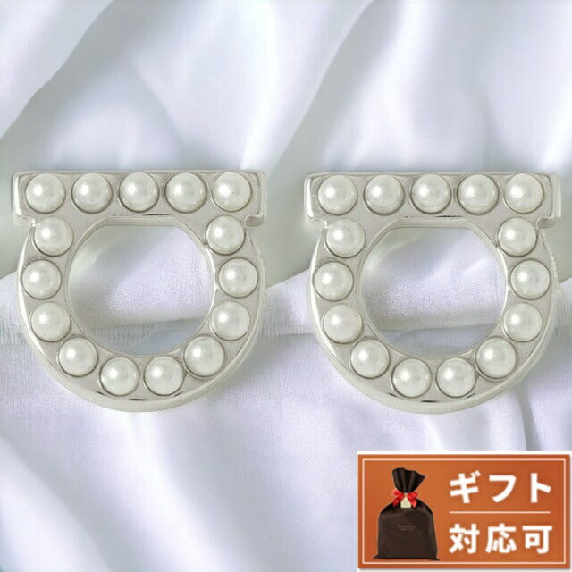 サルバトーレフェラガモ Salvatore Ferragamo 696582 760125 002 ガンチーニ パール スタッド ピアス シルバー レディース アクセサリー APFR00010L
