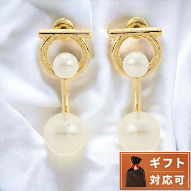 フェラガモ FERRAGAMO 736178 760386 001 ガンチーニ パール ピアス ゴールド レディース アクセサリー GANCINI EARRING WITH SYNTHETIC PEARL APFR00033L