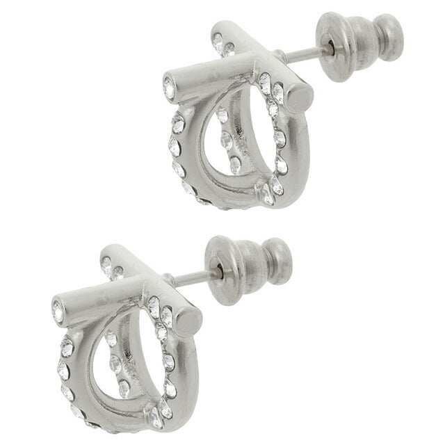 サルバトーレフェラガモ Salvatore Ferragamo 736295 760417 002 ガンチーニ 3D 立体 クリスタル パヴェ スタッド ピアス シルバー レディース APFR00035L