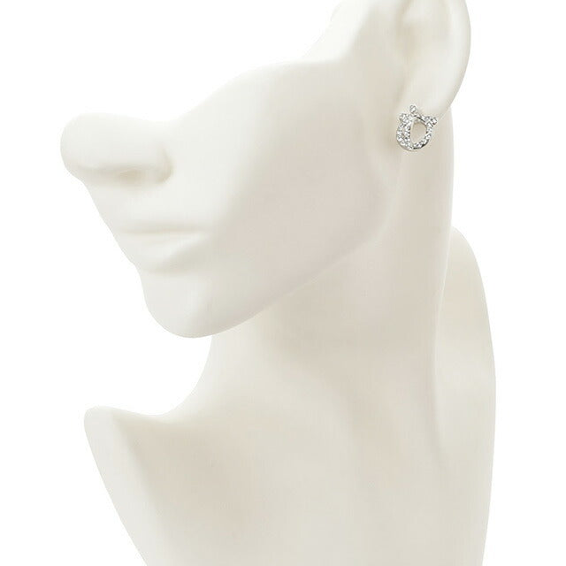 サルバトーレフェラガモ Salvatore Ferragamo 736295 760417 002 ガンチーニ 3D 立体 クリスタル パヴェ スタッド ピアス シルバー レディース APFR00035L