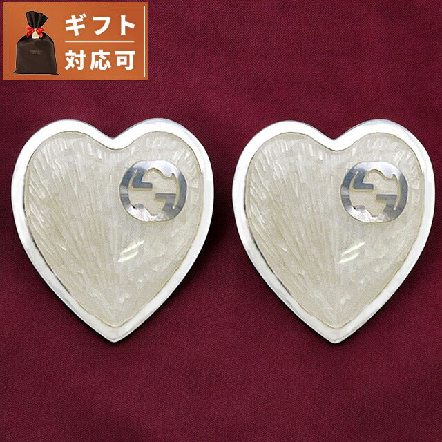 グッチ GUCCI 645547 J8410 1184 インターロッキングG ハート ピアス シルバー レディース アクセサリー GUCCI HEART EARRINGS WITH INTERLOCKING G APGU00580L