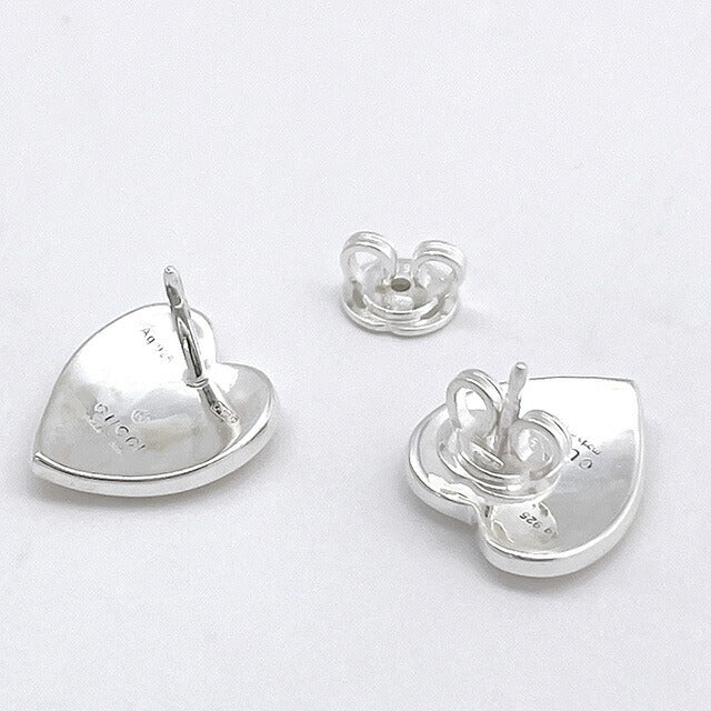 グッチ GUCCI 645547 J8410 1184 インターロッキングG ハート ピアス シルバー レディース アクセサリー GUCCI HEART EARRINGS WITH INTERLOCKING G APGU00580L