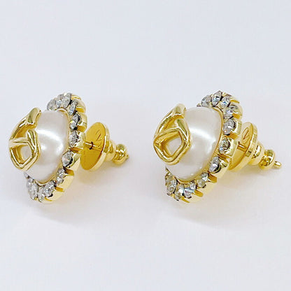 ヴァレンティノ VALENTINO 5W2J0T83 HJY Y49 Vロゴ シグネチャー メタル レジン クリスタル ピアス ゴールド レディース アクセサリー APVA00029L