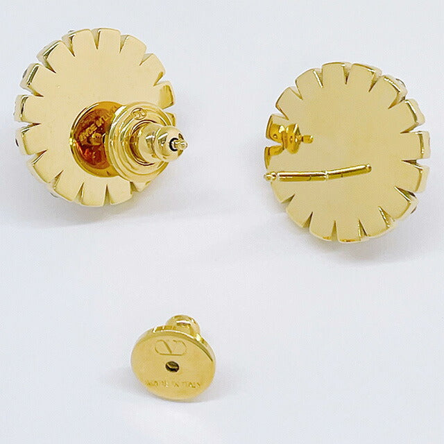 ヴァレンティノ VALENTINO 5W2J0T83 HJY Y49 Vロゴ シグネチャー メタル レジン クリスタル ピアス ゴールド レディース アクセサリー APVA00029L