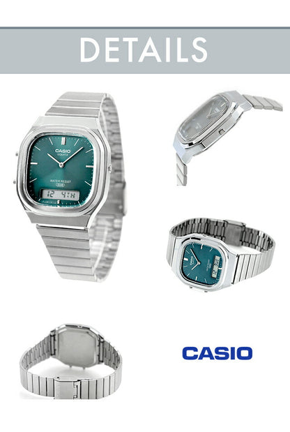 カシオ チープカシオ CASIO CLASSIC クォーツ 電池式 AQ-240E ユニセックス チプカシ メンズ レディース 腕時計 ブランド カシオ casio アナデジ ブルーグリーン シルバー ゴールド 選べるモデル おしゃれ 防水 かわいい プレゼント 実用的