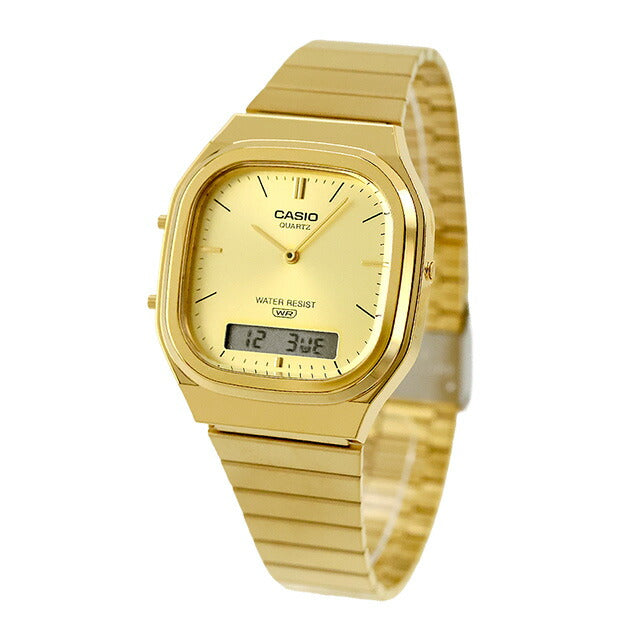 【新品】カシオ CASIO 腕時計 ユニセックス AQ-240EG-9ADF CLASSIC クォーツ 電池式 ゴールドxゴールド アナデジ表示 AQ-240EG-9ADF ｜ カシオ チープカシオ(CASIO) - 腕時計のななぷれ