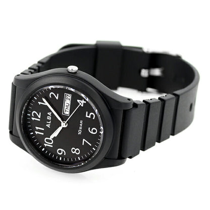 Seiko Alba Sports Quartz男士观看Seiko Alba AQPJ411模拟全黑纪念品礼物AQPJ411