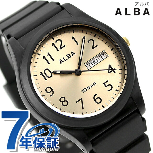 精工Alba Sports Quartz观看品牌男士精工AQPJ412模拟金黄色黑色AQPJ412