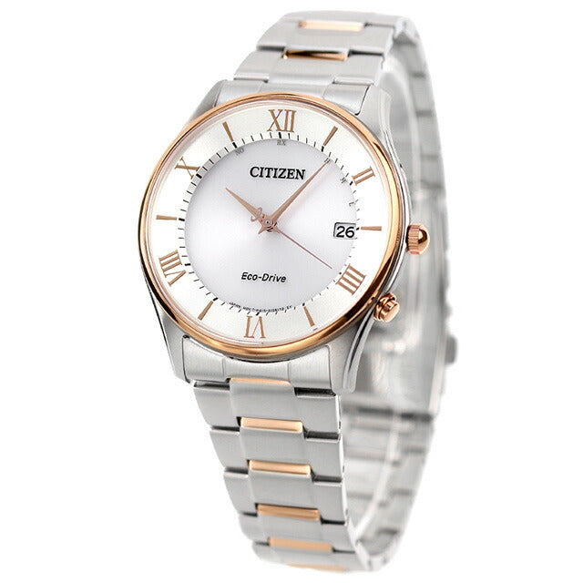Citizen Eco Drive太阳能无线电稀薄男士手表品牌AS1062-59A粉红色黄金AS1062-59A