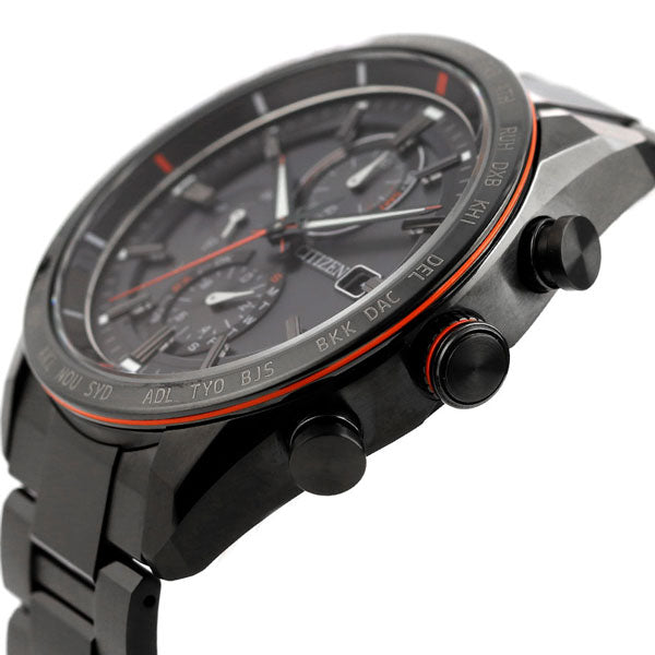 公民Attessa actess actess eco-drive无线电观看品牌钛计时量电台无线电太阳能公民Attesa模拟黑色蓝色绿色黑色AT8185-62E选择4型型号AT8185-62E-CHOICE