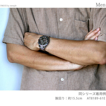 公民Atessa Direct Flight Eco-Drive广播电台观看品牌钛计时量表太阳能无线电公民AT8189-61E AT8189-61E