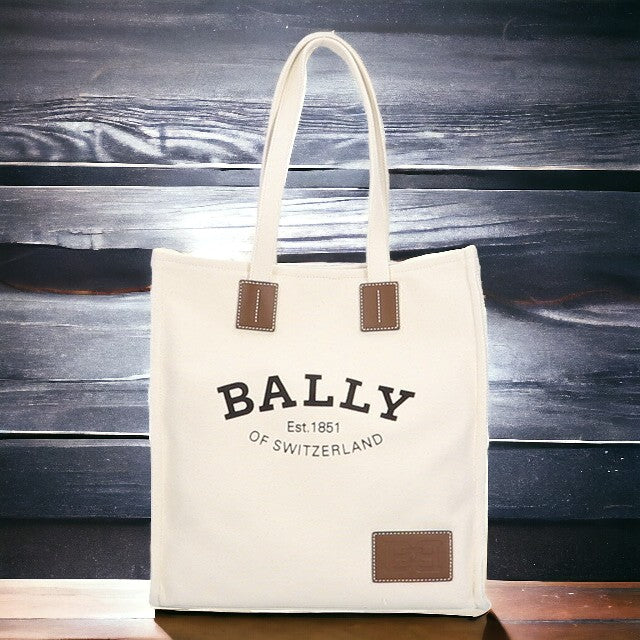 バリー トートバッグ BALLY クリスタリア コットン ナチュラル