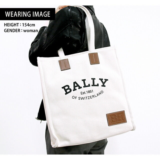 バリー トートバッグ BALLY クリスタリア コットン ナチュラル