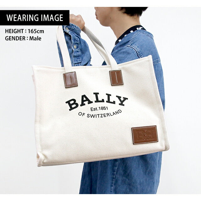バリー トートバッグ BALLY クリスタリア コットン ナチュラル