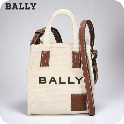 バリー トートバッグ メンズ レディース ブランド BALLY Akelei ミニトートバッグ 2WAY 6307810 ナチュラル ブラウン バッグ BA-6307810