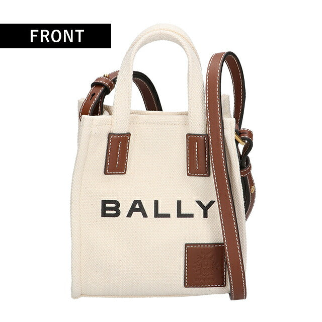 バリー トートバッグ メンズ レディース ブランド BALLY Akelei ミニトートバッグ 2WAY 6307810 ナチュラル ブラウン バッグ BA-6307810