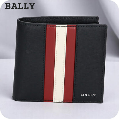 バリー 二つ折り財布 メンズ ブランド BALLY MYTHOS 6308579 ブラック レッド 財布 BA-6308579