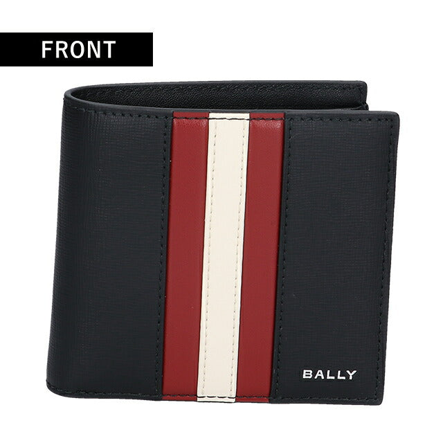 バリー 二つ折り財布 メンズ ブランド BALLY MYTHOS 6308579 ブラック レッド 財布 BA-6308579
