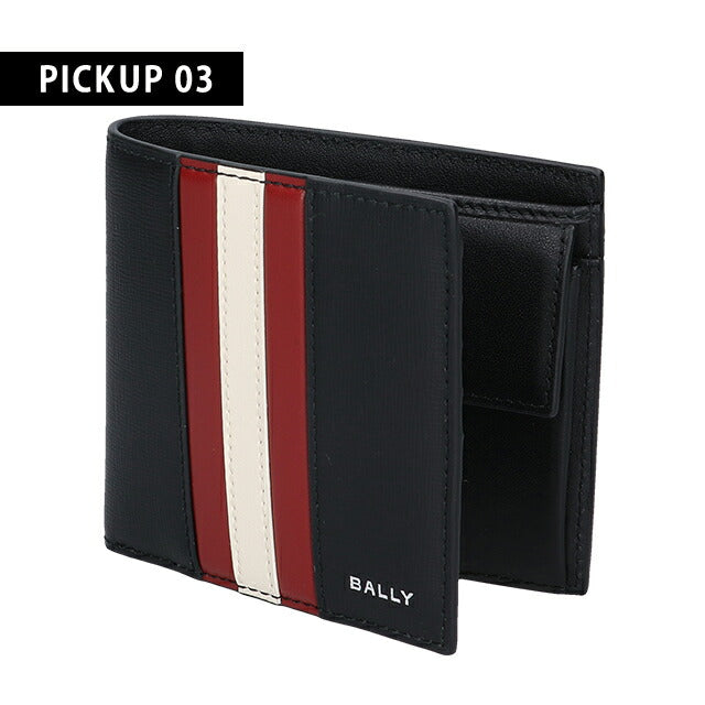 バリー 二つ折り財布 メンズ ブランド BALLY MYTHOS 6308579 ブラック レッド 財布 BA-6308579