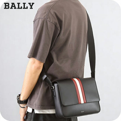 バリー ショルダーバッグ メンズ ブランド BALLY MYTHOS クロスボディバッグ 6310493 ブラック レッド バッグ BA-6310493
