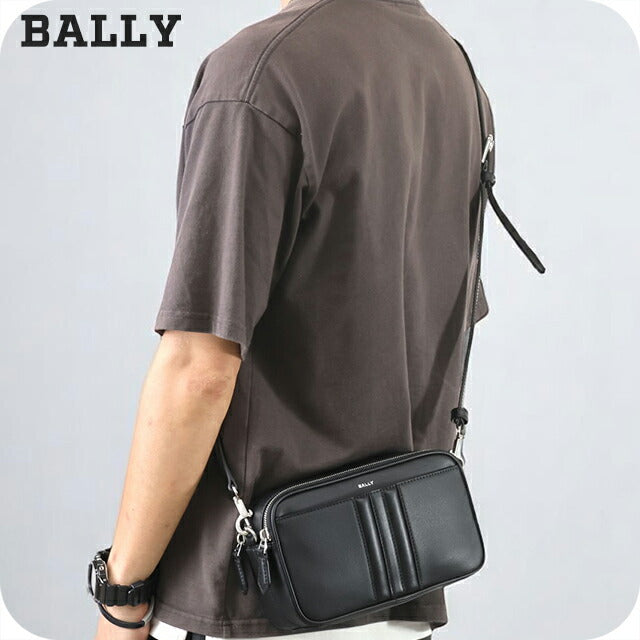 バリー ショルダーバッグ メンズ ブランド BALLY MYTHOS クロスボディバッグ 2WAY 6310498 ブラック バッグ BA-6310498