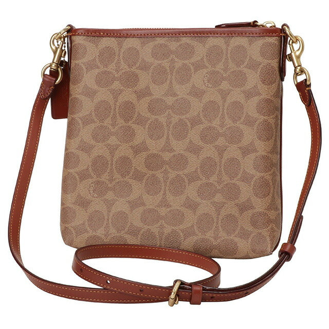 コーチ COACH CC533 B4NQ4 キット シグネチャー キャンバス ショルダーバッグ メッセンジャー クロスボディ タン ラスト レディース 記念品 プレゼント ギフト BBCO01099L