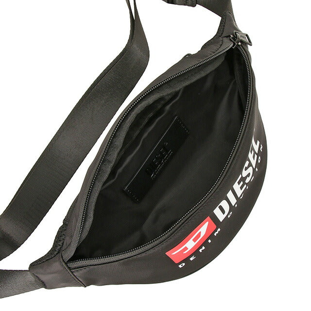 ディーゼル DIESEL X09554 P5480 T8013 ロゴプリント ベルトバッグ ウエストバッグ ボディバッグ ブラック メンズ RINKE BELTBAG BBDE00516M