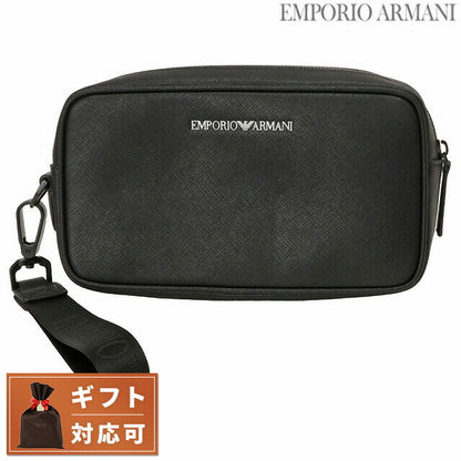 エンポリオアルマーニ EMPORIO ARMANI Y4R356 Y020V 81072 サフィアーノ ハンドポーチ クラッチバッグ トラベルポーチ ブラック メンズ 記念品 ギフト BBEA00087M