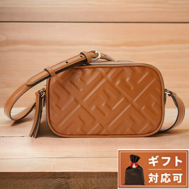 フェンディ FENDI 8BS077 ANWT F1C6J FFロゴ エンボス カメラバッグ ショルダーバッグ クロスボディ ブラウン レディース BBFE00168L