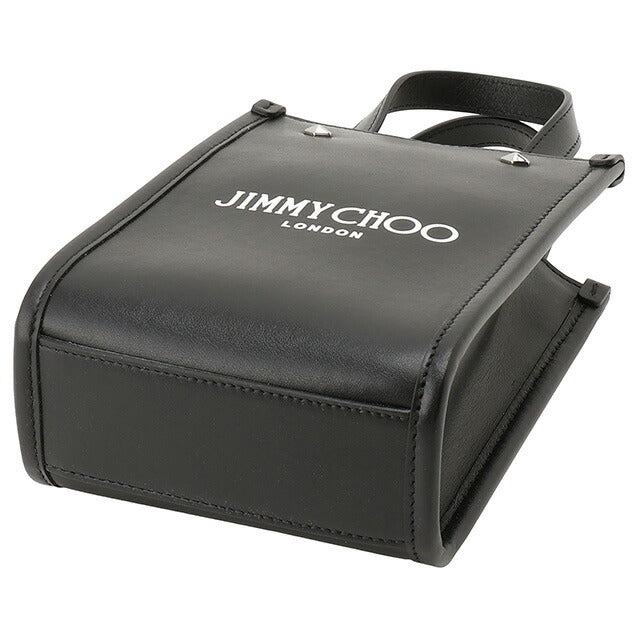 ジミーチュウ JIMMY CHOO MINI N/S TOTE ANR BLACK WHITE SILVER ミニ N/S トートバッグ 2WAY ショルダーバッグ クロスボディ BBJM00224L