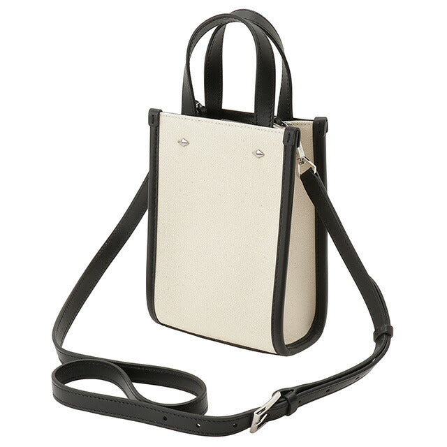 ジミーチュウ JIMMY CHOO MINI N/S TOTE CZM NATURAL BLACK SILVER キャンバス ミニ N/S トートバッグ 2WAY ショルダーバッグ BBJM00225L