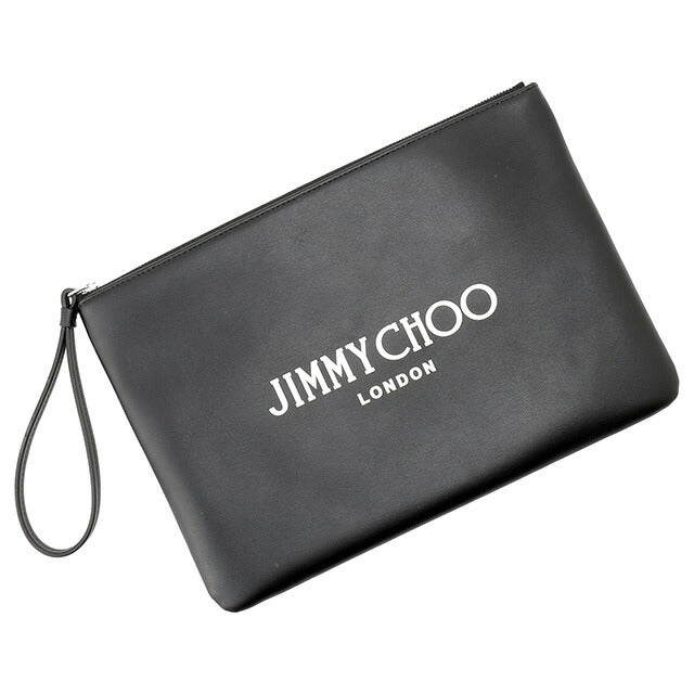 ジミーチュウ JIMMY CHOO ZIP POUCH ANR BLACK WHITE SILVER ハンドポーチ クラッチバッグ セカンドバッグ ブラック/ホワイト BBJM00229L