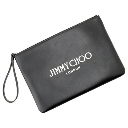 ジミーチュウ JIMMY CHOO ZIP POUCH ANR BLACK WHITE SILVER ハンドポーチ クラッチバッグ セカンドバッグ ブラック/ホワイト BBJM00229L