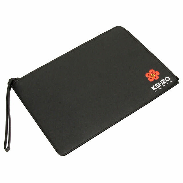 ケンゾー KENZO FD55PM402L43 043 99 ケンゾー クレスト ボケ フラワー ラージ クラッチバッグ ハンドポーチ ブラック メンズ BBKE00002M
