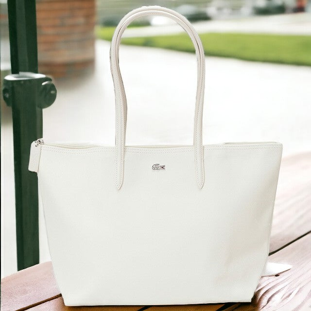 ラコステ LACOSTE NF1888 A56 L.12.12 プチピケ ラージ トートバッグ ショルダーバッグ ホワイト レディース メンズ ユニセックス ワニロゴ 記念品 ギフト BBLT00003L