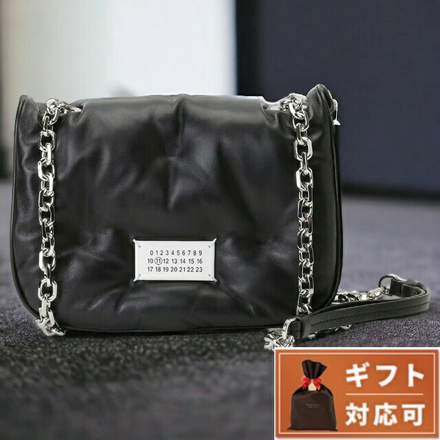 メゾンマルジェラ MAISON MARGIELA SB1WG0019 P4300 T8013 グラムスラム フラップ スモール ショルダーバッグクロスボディ ブラック BBMG00045L