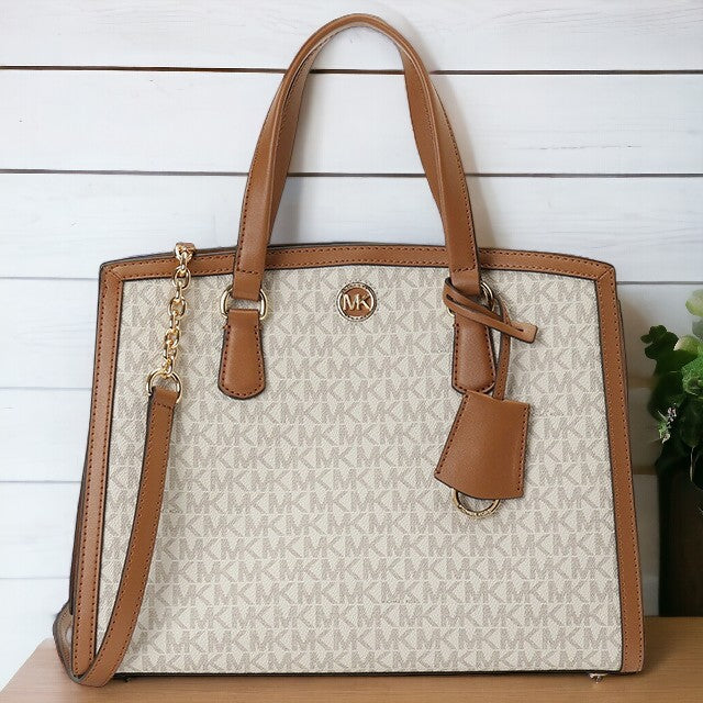 マイケルコース MICHAEL KORS 30F2G7CS2B 149 VANILLA/ACRN シャンタル サッチェル ミディアム MKシグネチャー 2WAY ショルダー BBMK00436L