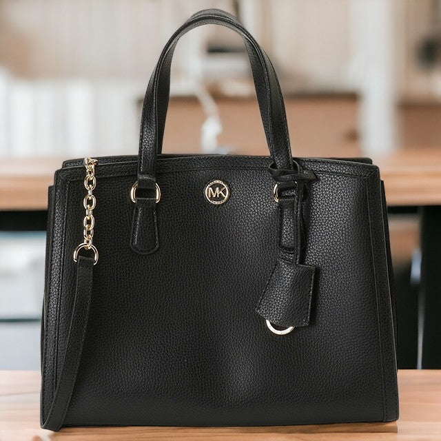 マイケルコース MICHAEL KORS 30F2G7CS2T 001 BLACK シャンタル サッチェル ミディアム 2WAY ショルダー・ハンドバッグ クロスボディ BBMK00438L