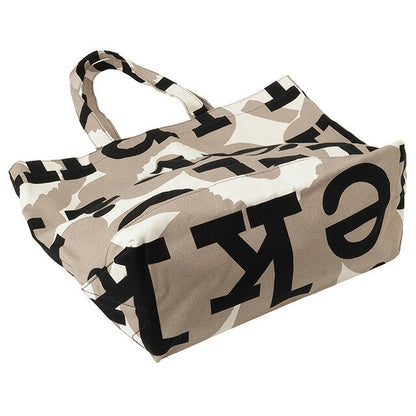 マリメッコ marimekko 091683 889 ウニッコ柄×マリロゴ コットンキャンバス トートバッグ ベージュ×ブラック レディース ユニセックス 記念品 ギフト BBMM00535L